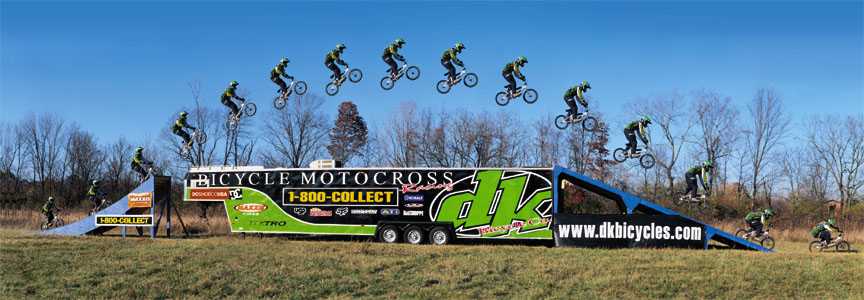 Robbie Miranda, DK AA-Pro, jumping the team Trailer