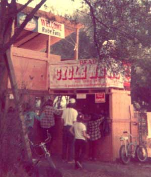 The snack and sign-up shack at BUMSII, 1973...grasroots BMX at it's finest! Homebuilt fort when races were not going on!