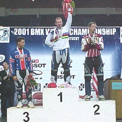 Dale on the podium at the  2001 UCI World Championships