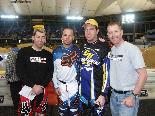 John posing with Dean Coles, Jamie Bullows and Shane Jenkins.