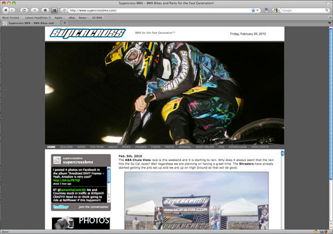 Supercross BMX's new look website
